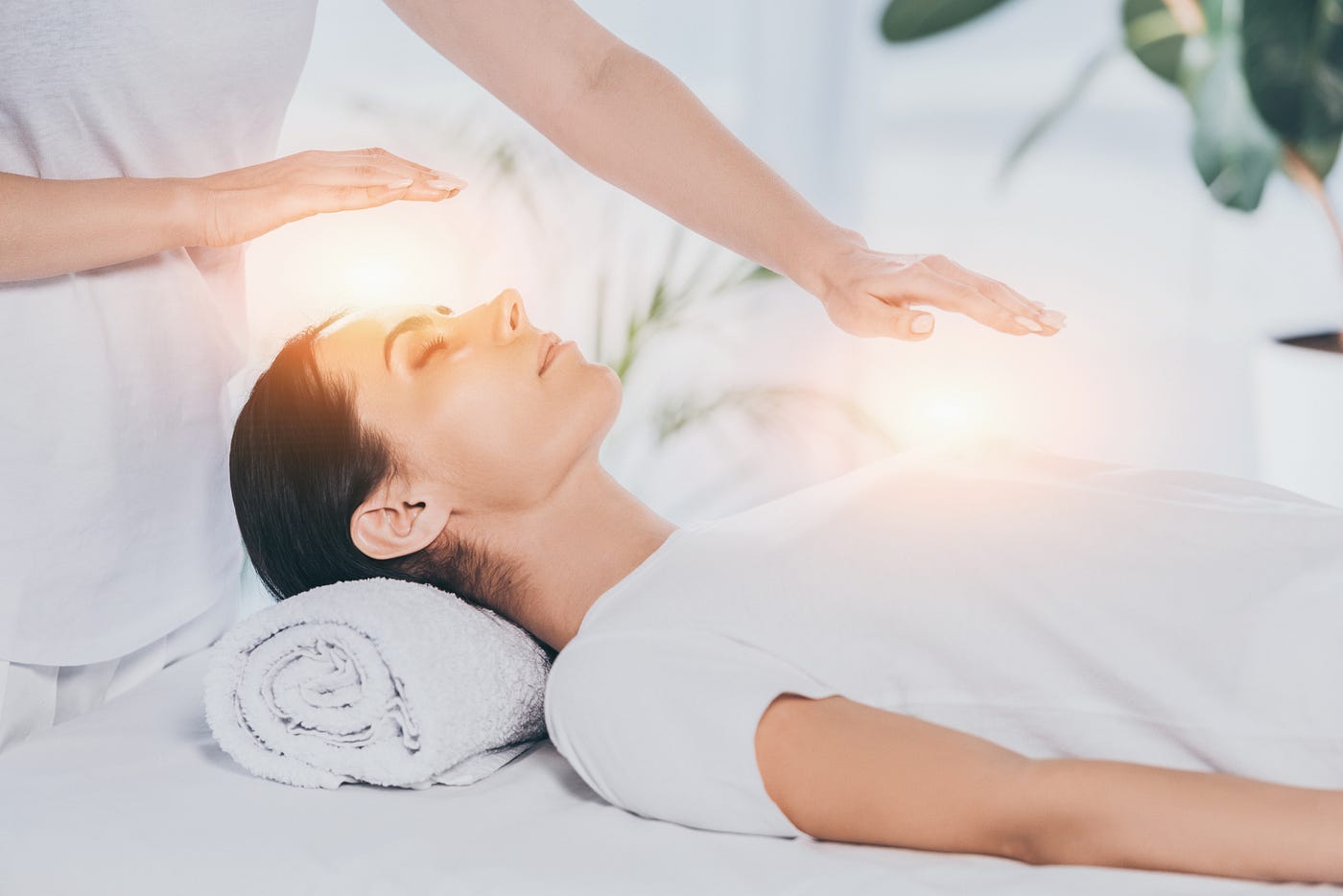 A calm energy healing session